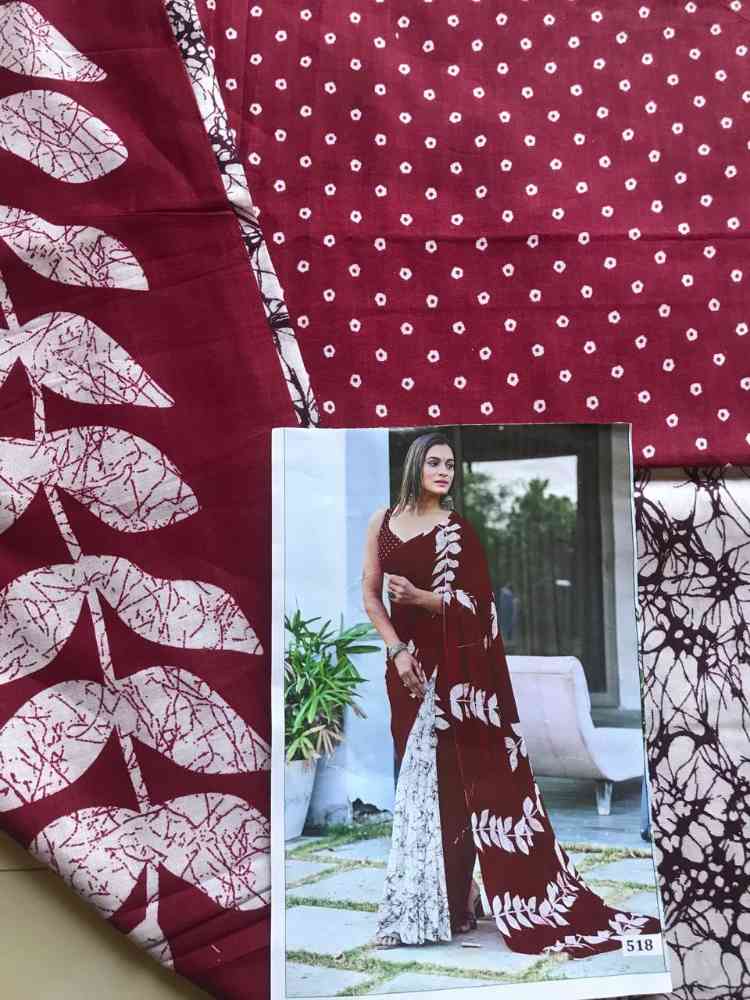 Indian bathik cotton sarees
