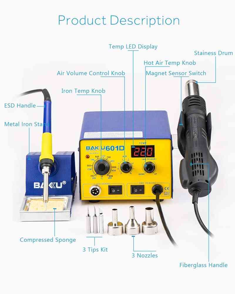 Brushless hot air SMD rework station series 6