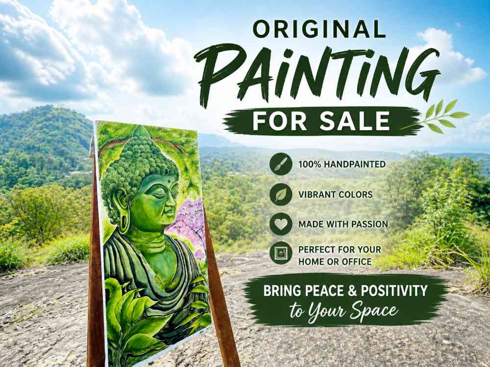 Natural buddha statue painting