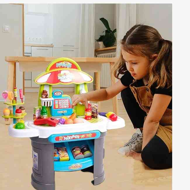 Supermarket cashier kids play sets