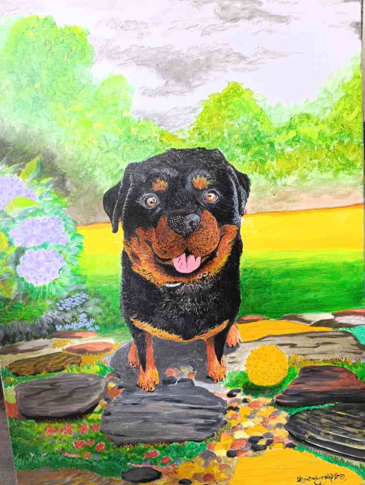 Joyful rottie