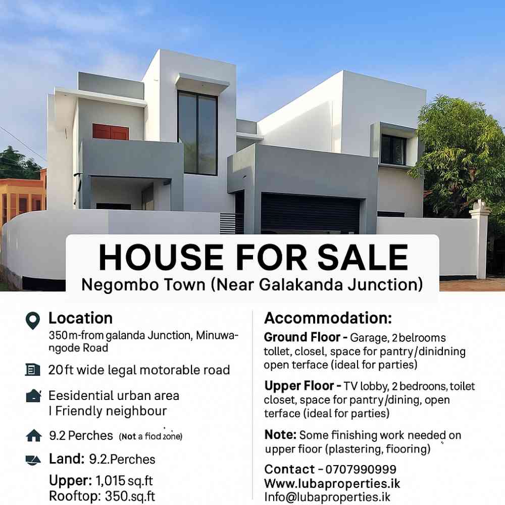 Modern house for sale in negombo