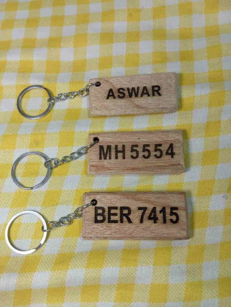 Wood key tag