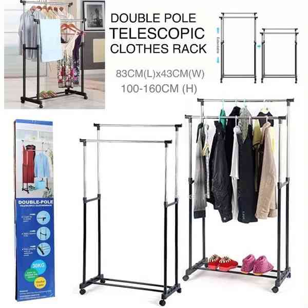 Double pole cloth rack