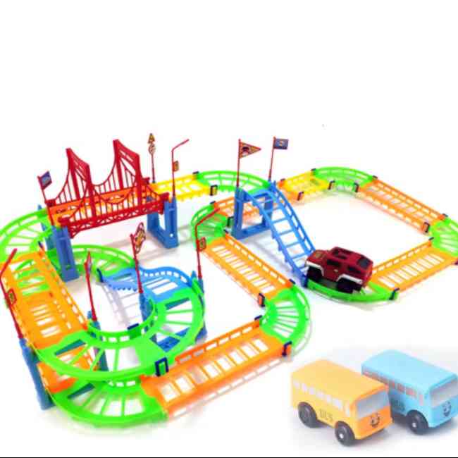 Electric rail car flexible track Car toy