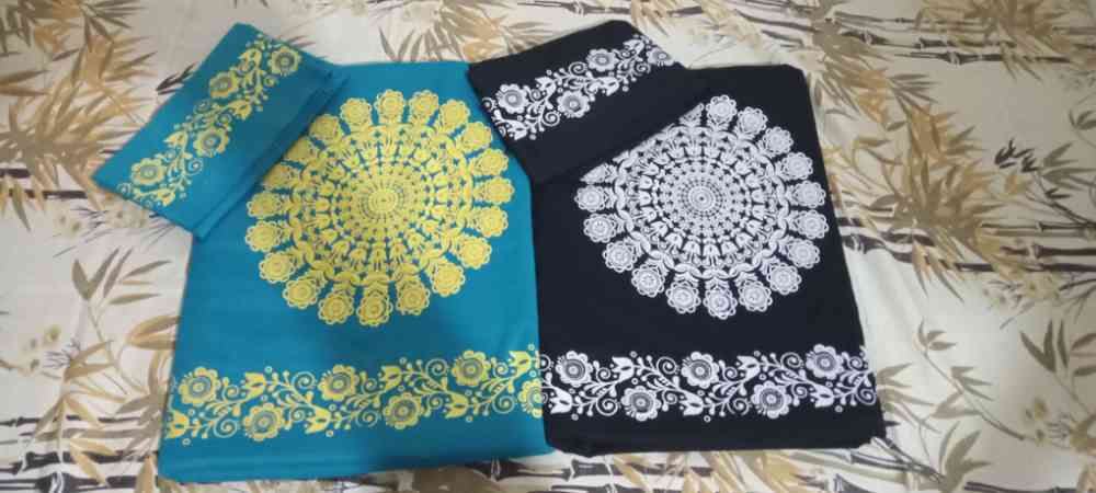 Hand printed sarees