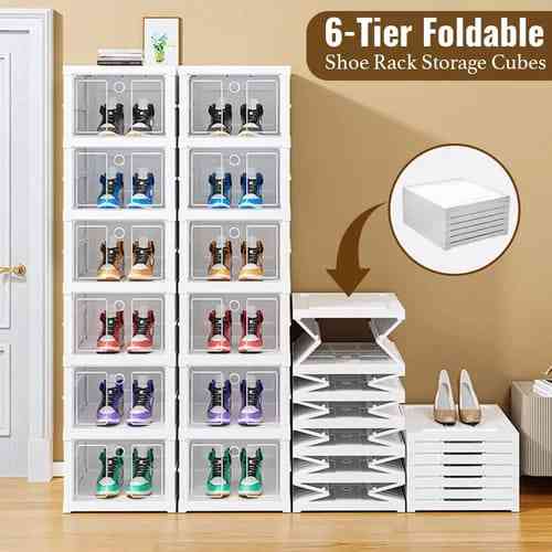 6-Tier foldable shoe organizer