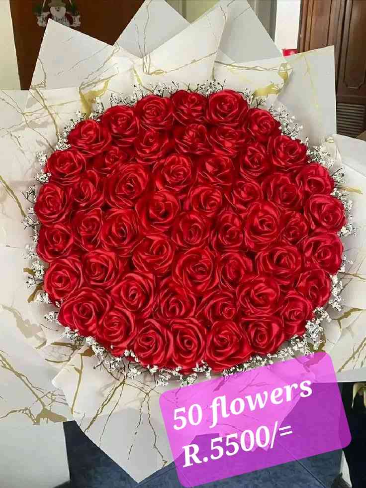 50 Ribbon flower bouque