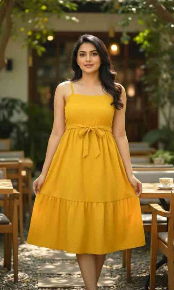 Neck puff sleeve gown