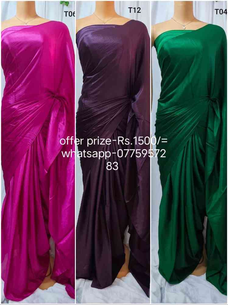 Plain colour silk saris