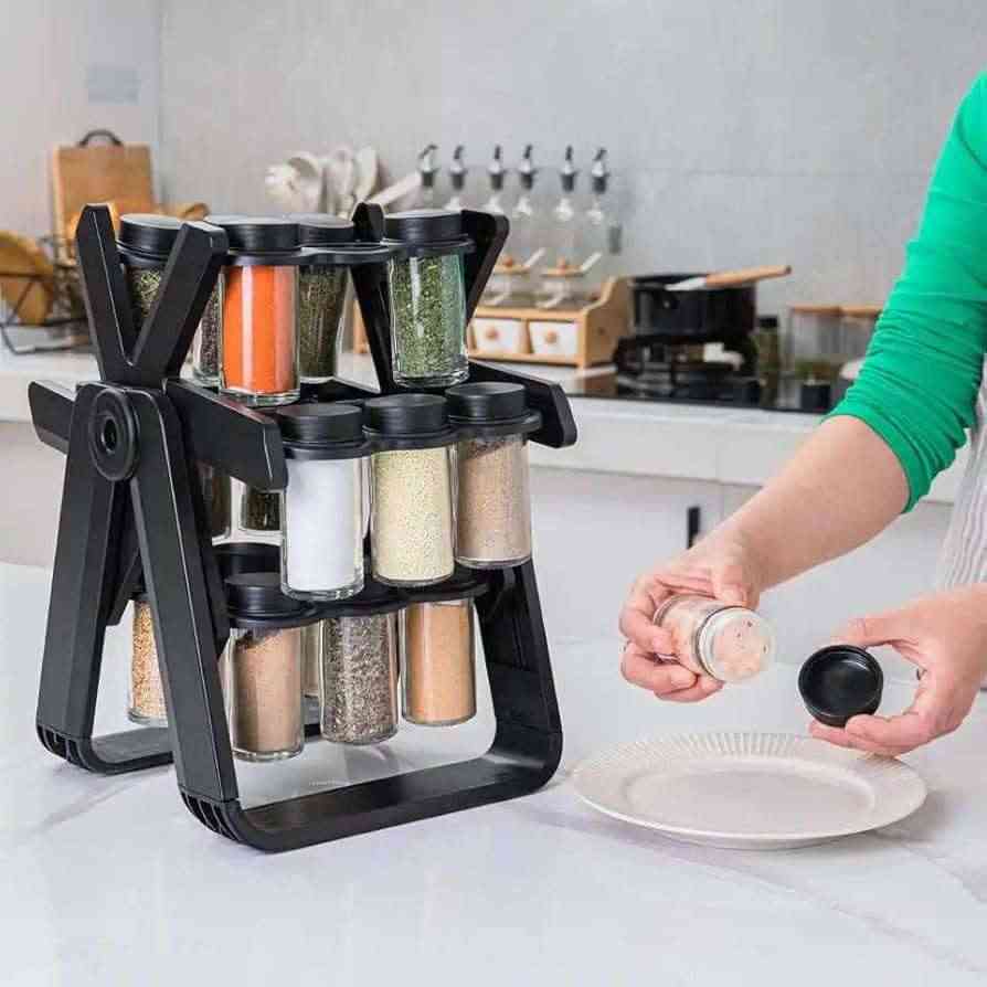 18 Pieces spice rack rotating