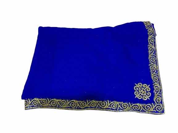 Royal blue saree with jacket piece