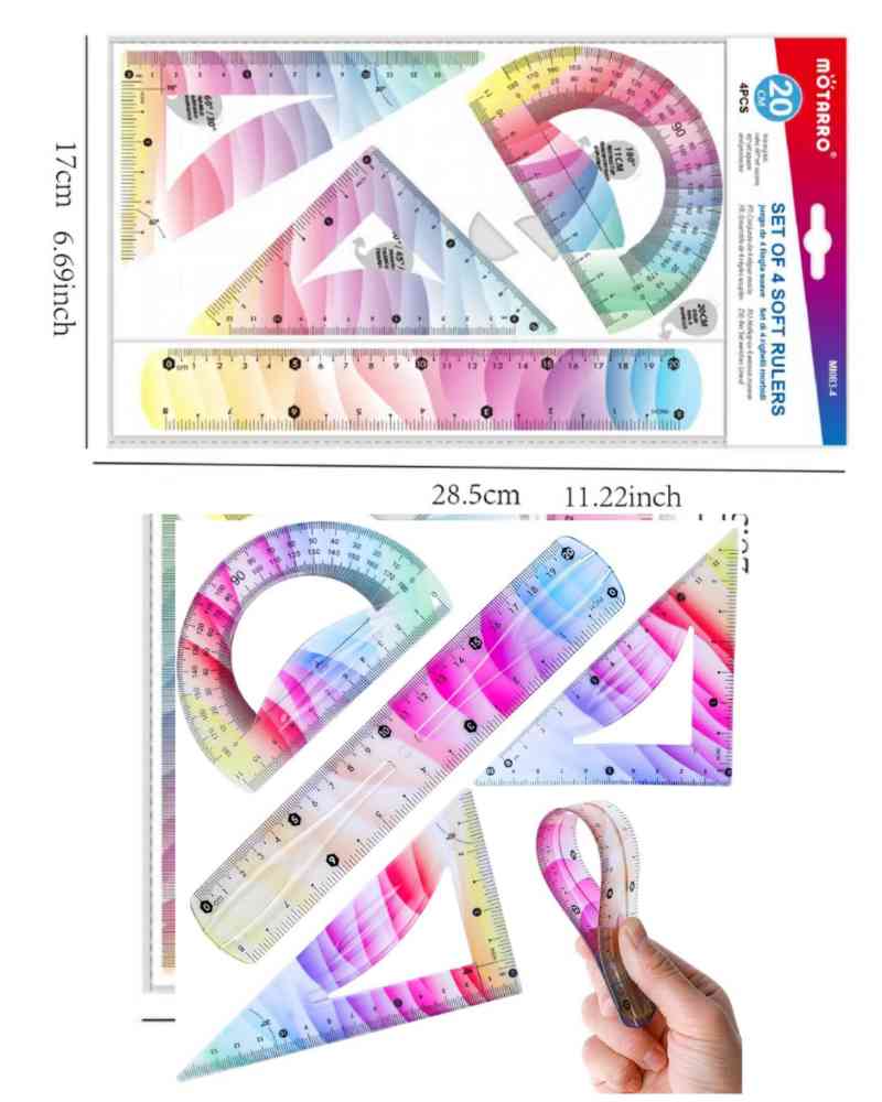 4 Pieces multi ruler set