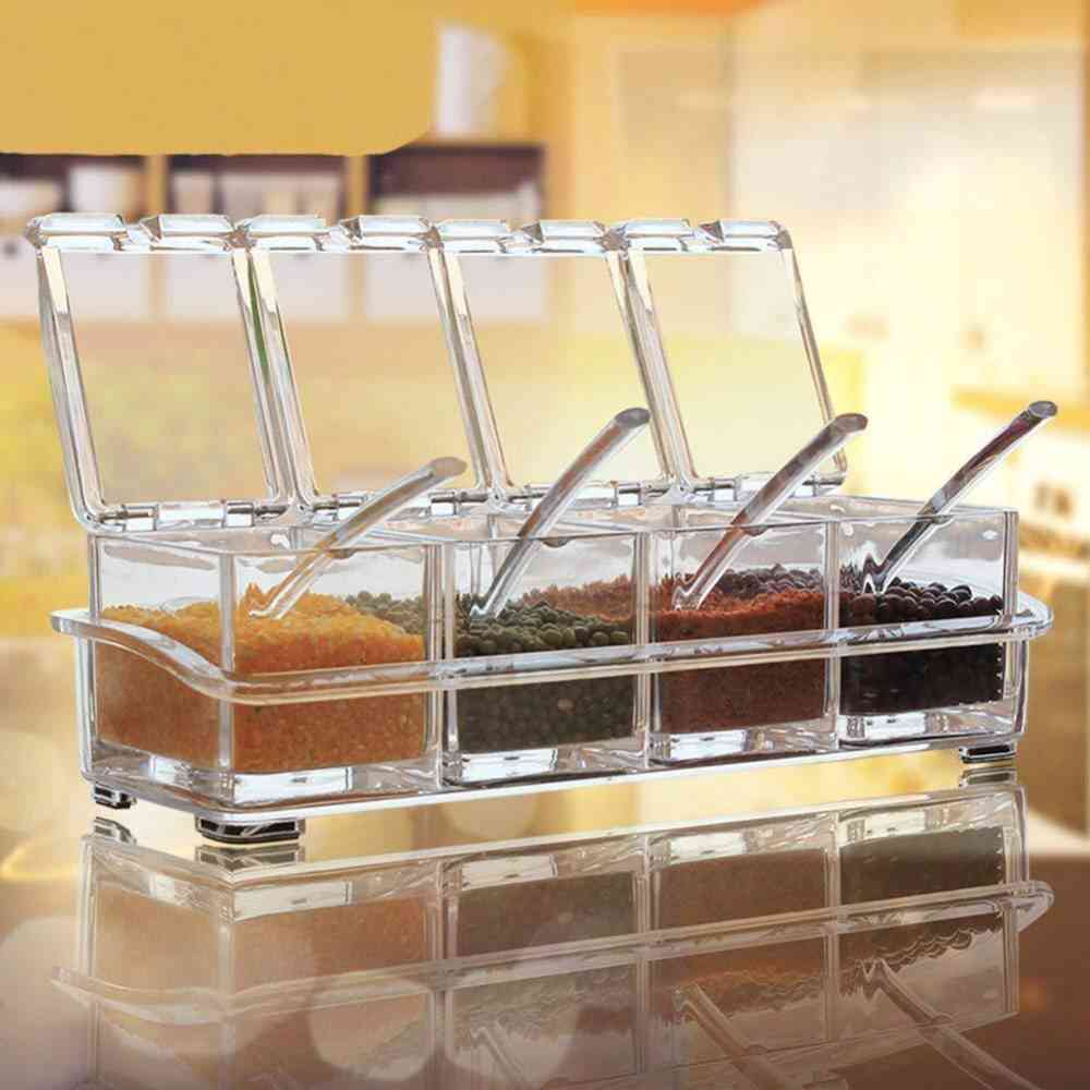 Crystal seasoning box with spoon