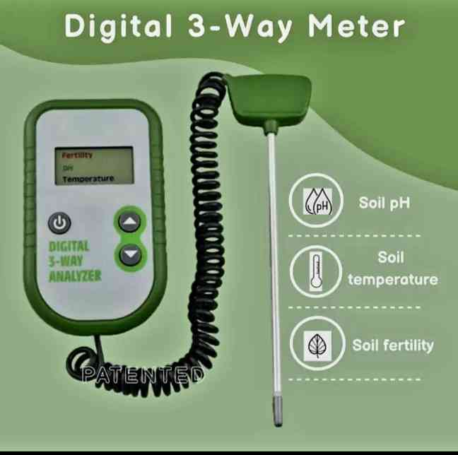 Soil ph npk fertility moisture 3 way analyzer
