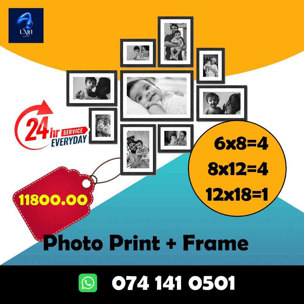 Collection photo frame print with laminating