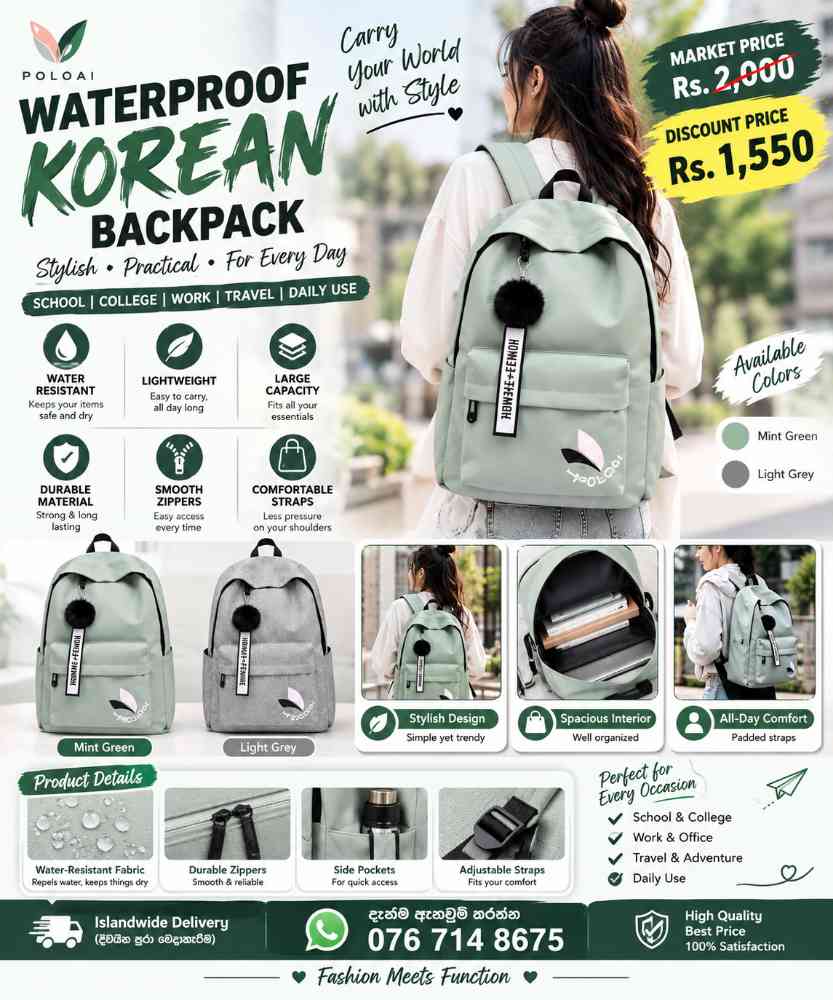 Waterproof Korean backpack