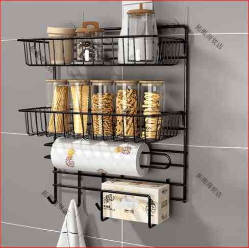 Wall-mounted spice shelf