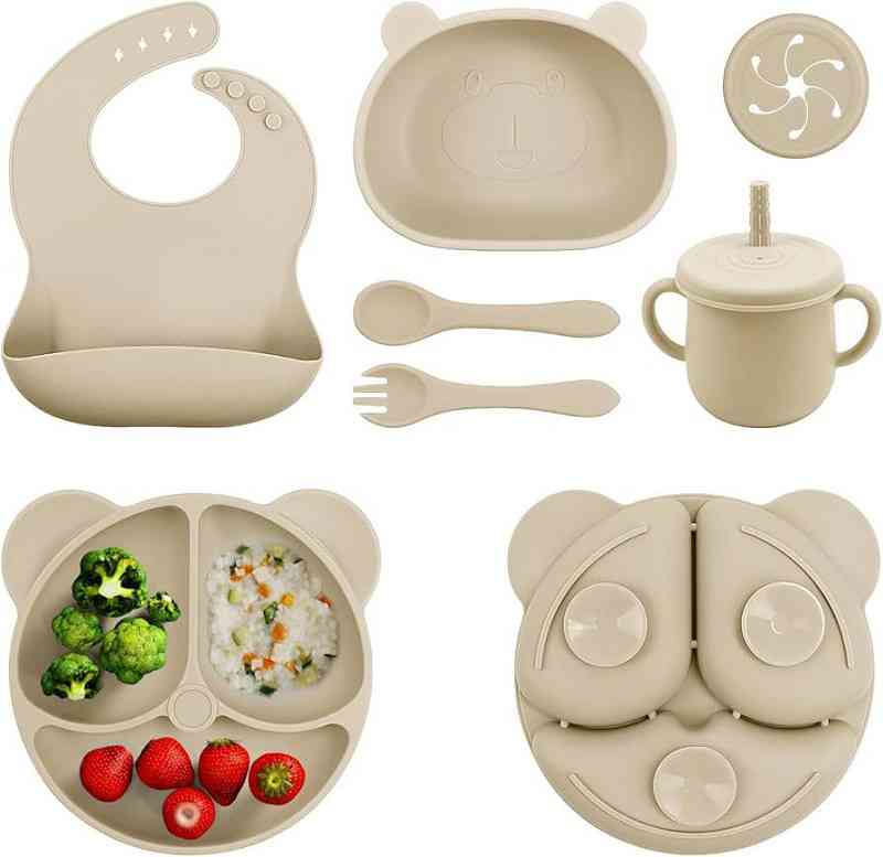 5 Pcs silicone toddler feeding set