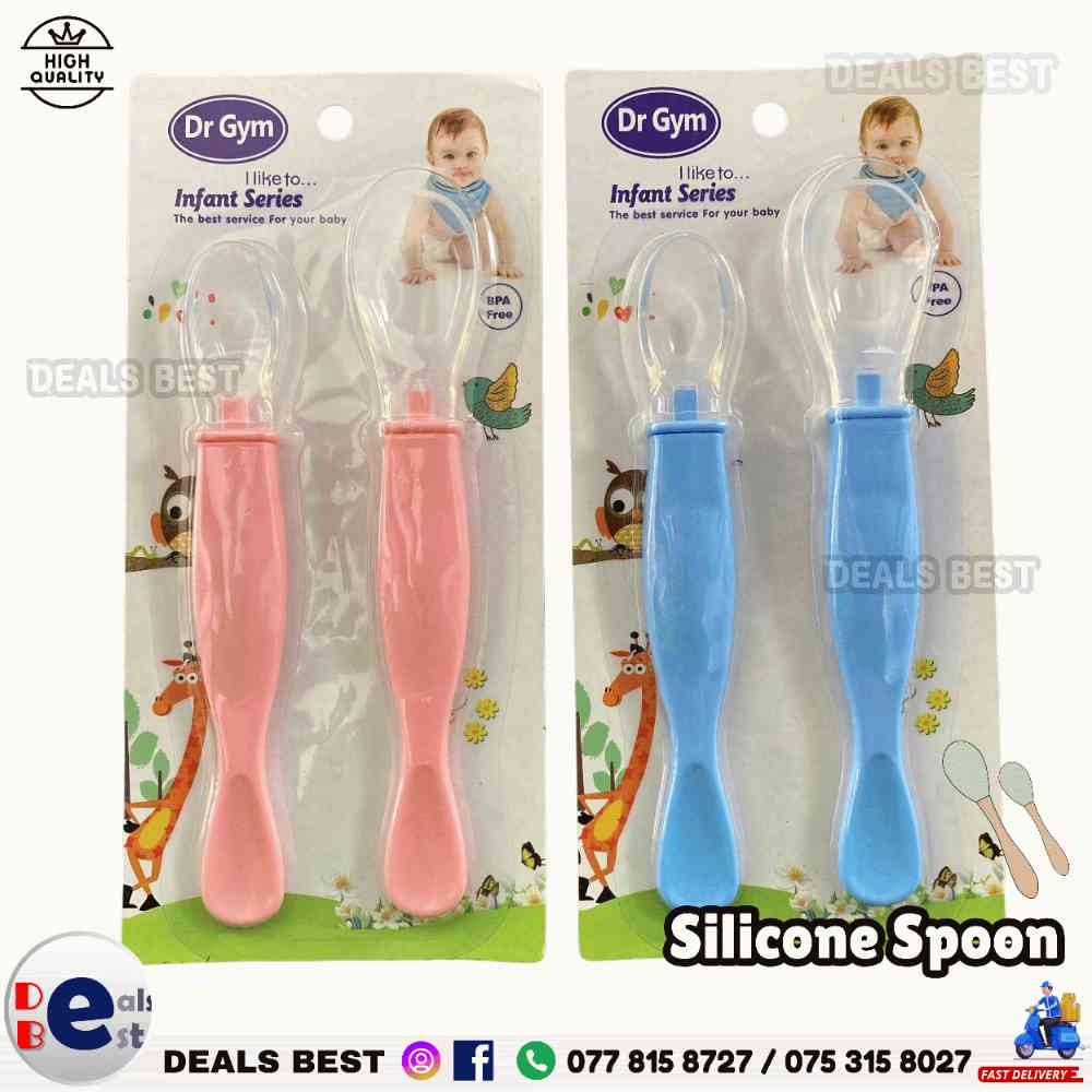 2Pcs baby silicone spoon set