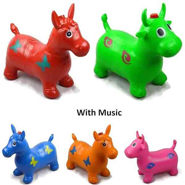 Rubber rider jumping animal