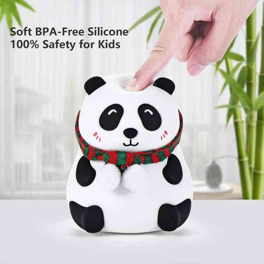 Silicone panda baby led night lamp