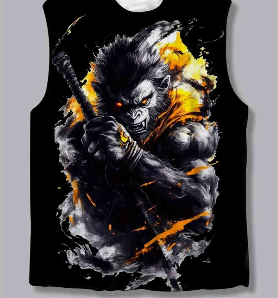 Mens printed arm cut