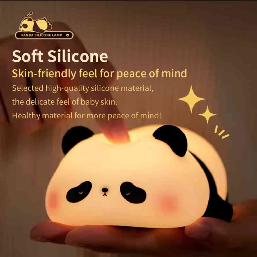 Colorful LED night light sleep panda silicone lamp