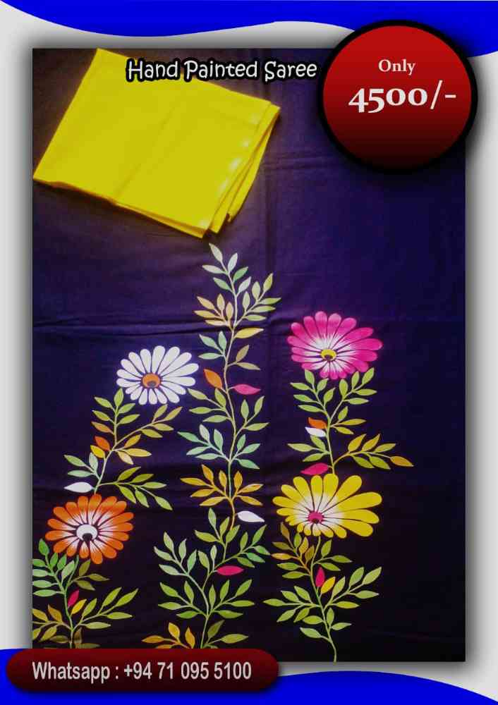 Hand painted laze cotton sarees