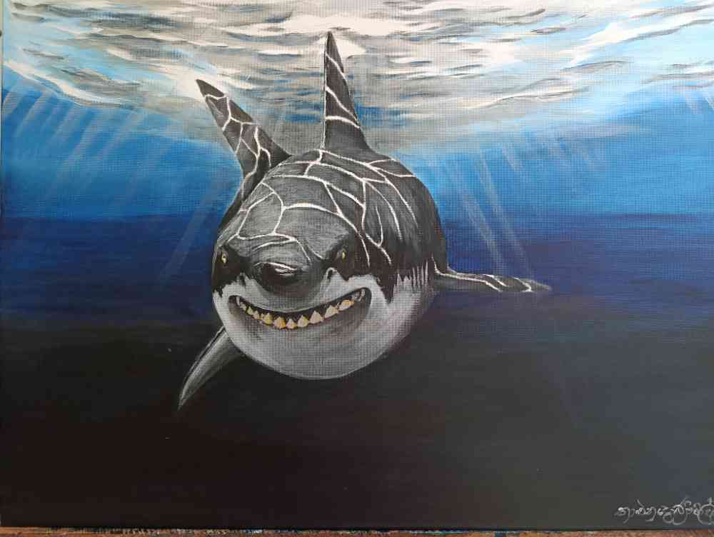 Deep blue sea killer shark