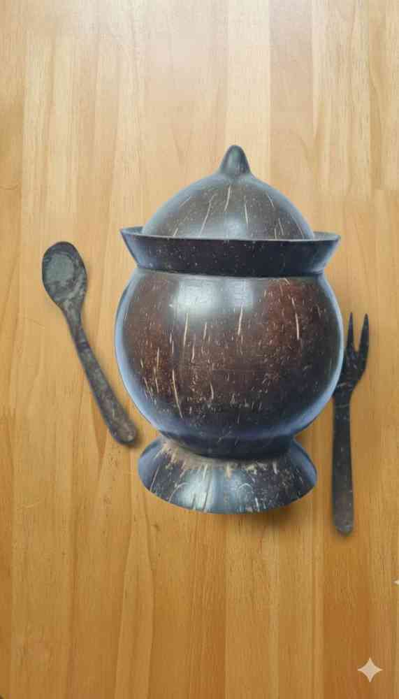 Natural coconut shell bowl