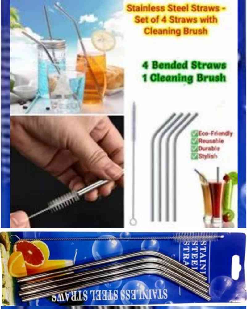 5 Set stainless straw and cleaning brush