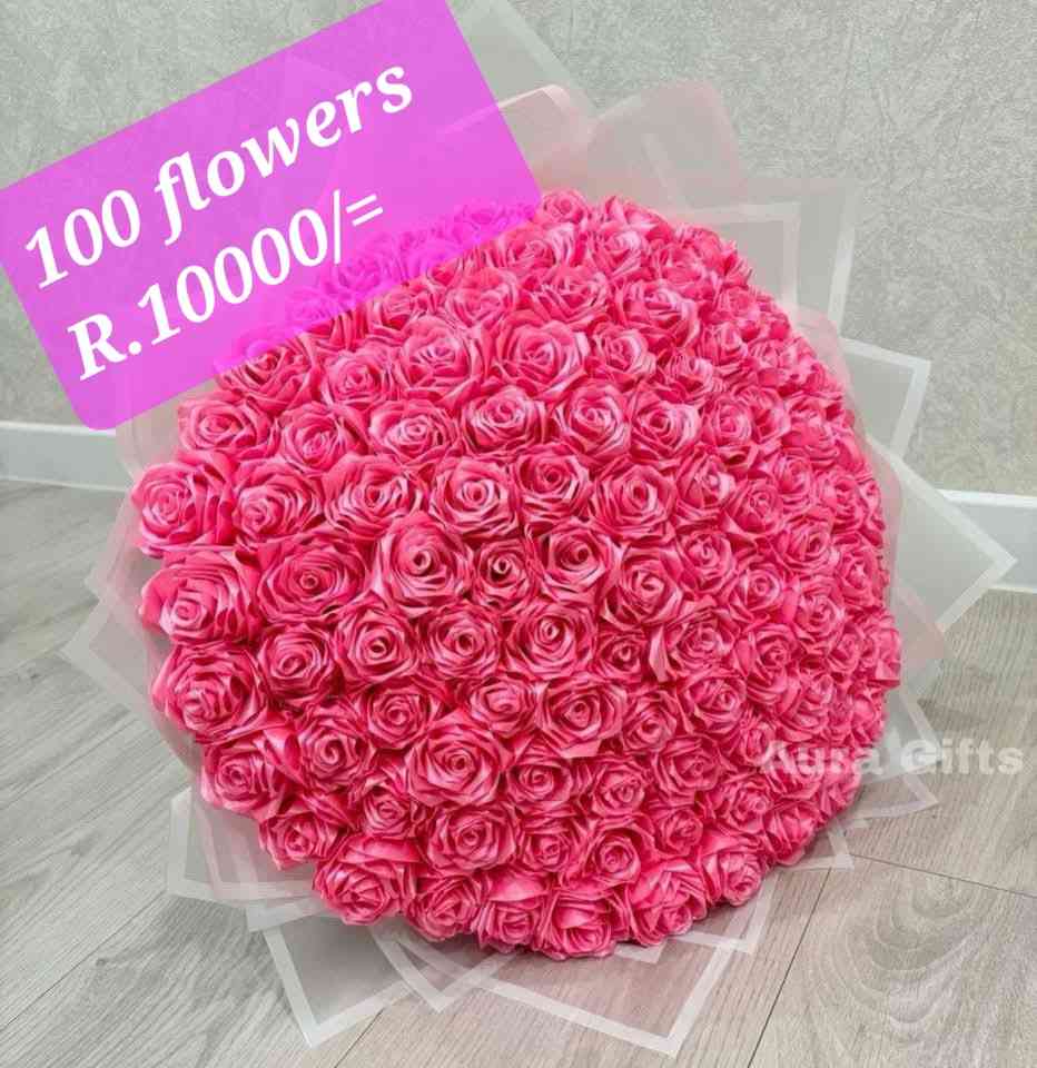 100 Ribbon flower bouque