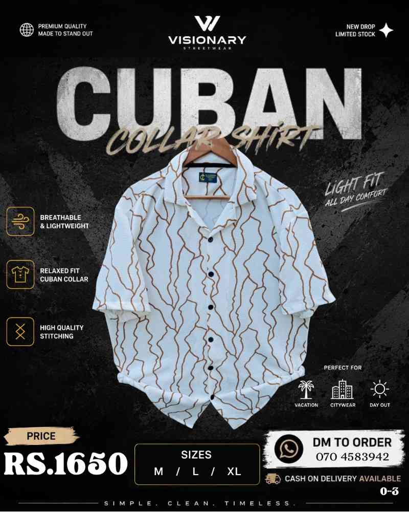 Stylish cuban collar shirts for men