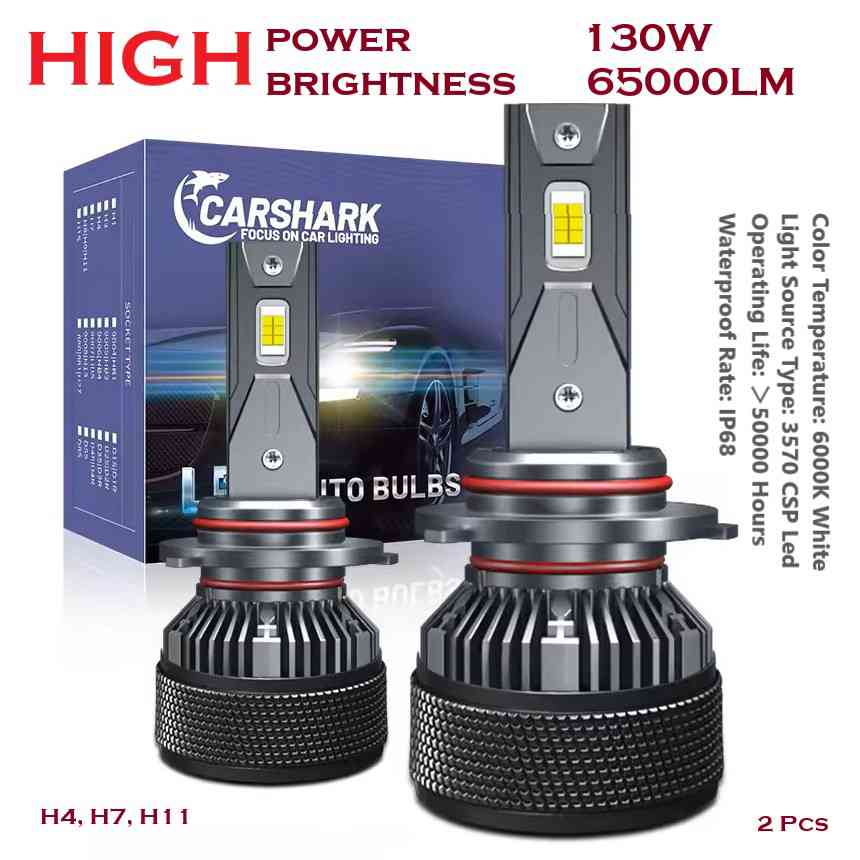 Carshark F5M 65000LM 130W bright headlights bulb