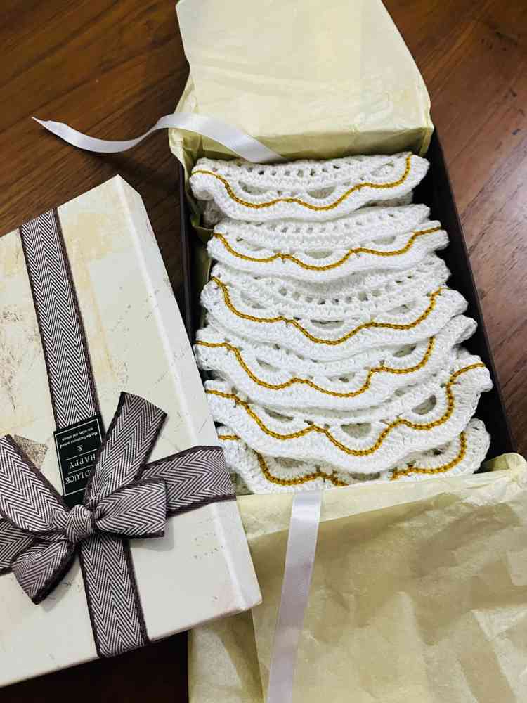 Handmade knitting dolly set