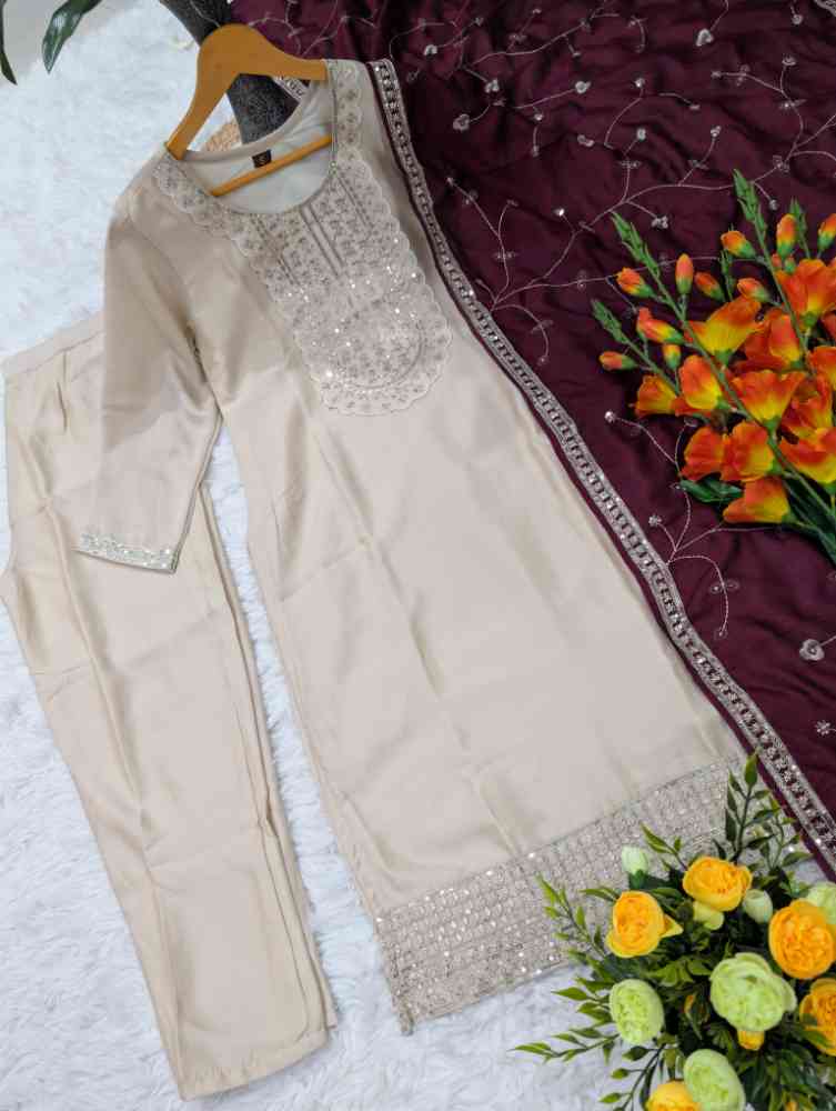 Women's pure crunchy silk kurta set's