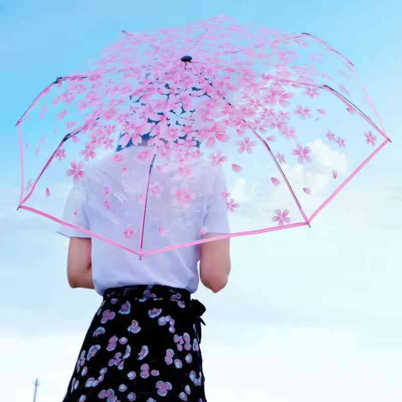 Transparent flower design umbrella