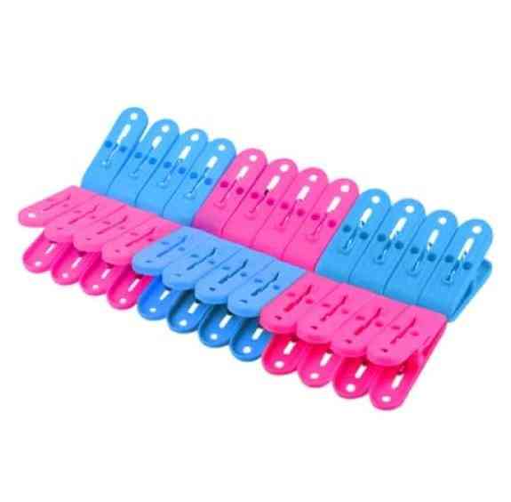 24 Pieces clothes clips pink & blue