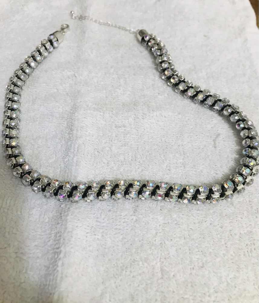 Used silver and stone necklace