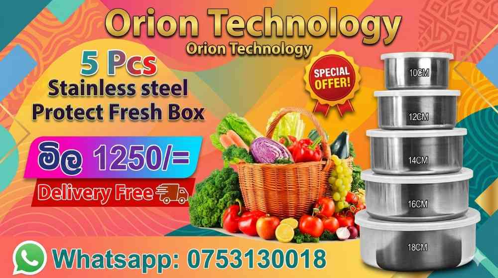 5 Pcs Stainless steel protect fresh box set