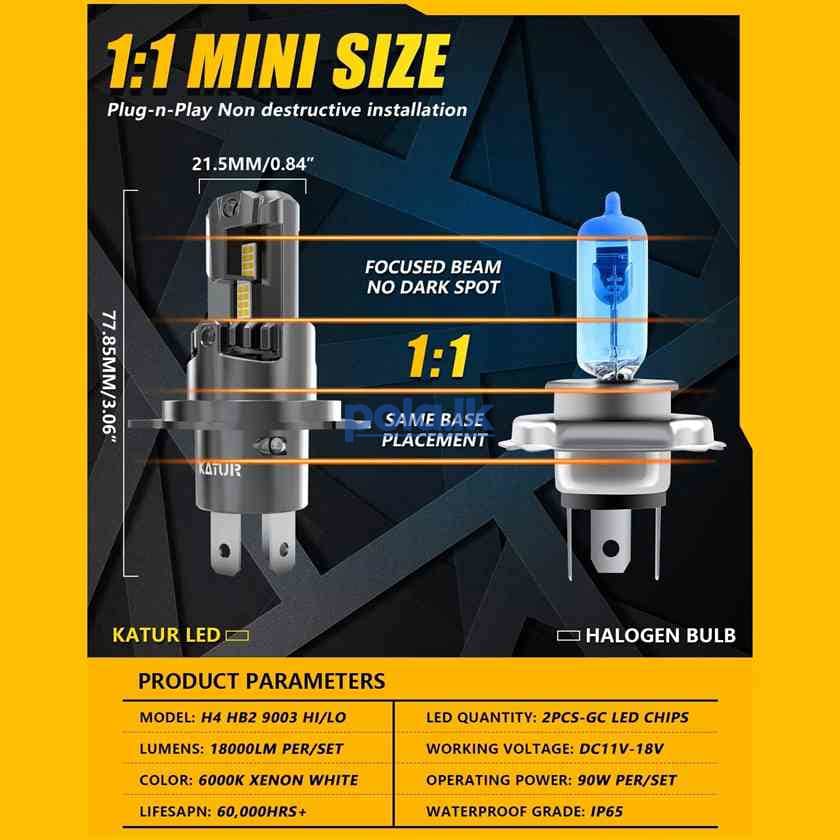 Katur H4 canbus 20000LM 100W LED headlight bulbs - photo 8