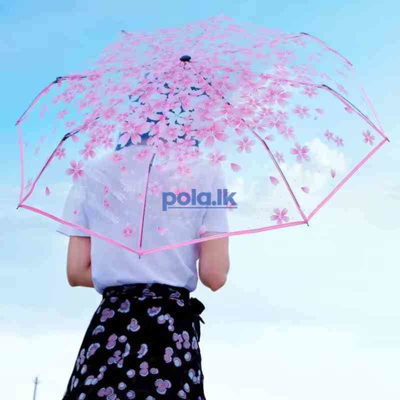 Transparent flower design umbrella - photo 1