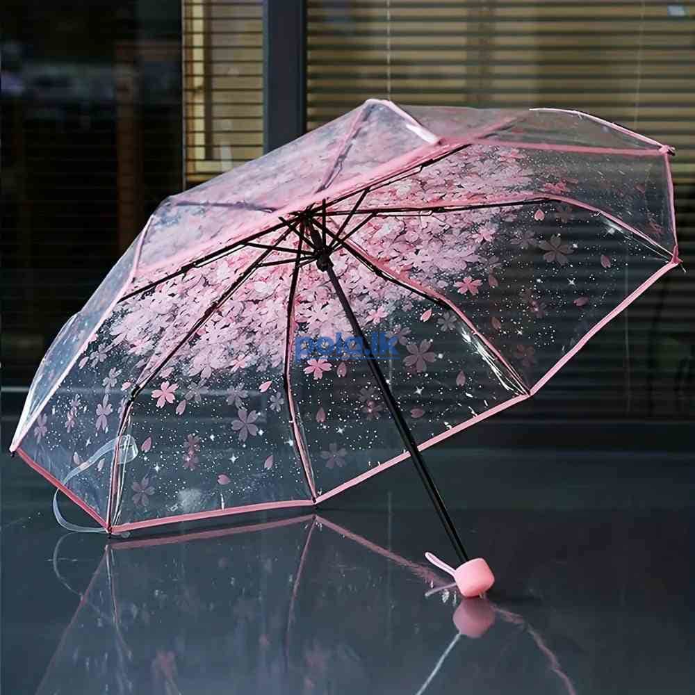 Transparent flower design umbrella - photo 2