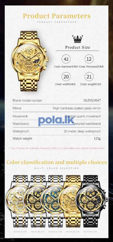 Olevs men's golden luxury watch - photo 9