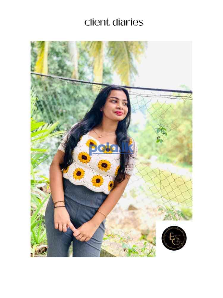 Crochet sunflower crop top - photo 6