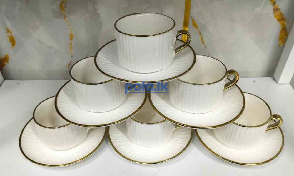 Cup & saucer gold line - photo 3