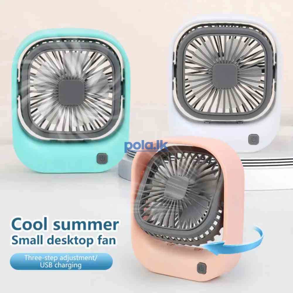 Portable square USB rechargeable mini desk fan - photo 2