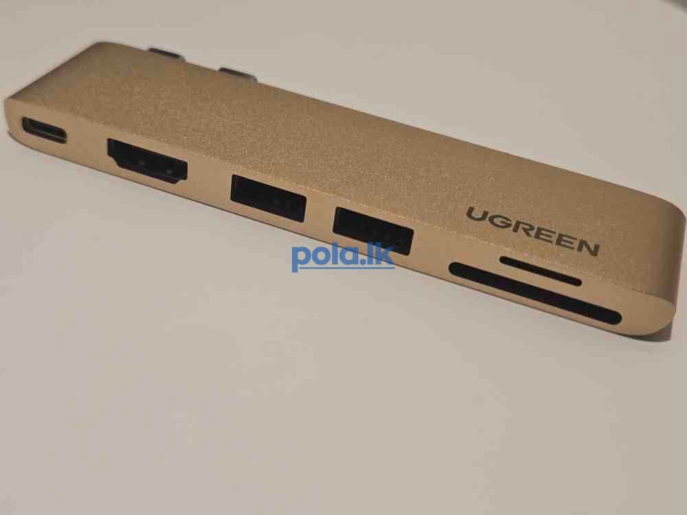 Ugreen 6-in-1 dual USB-C hub for macbook gold - photo 3