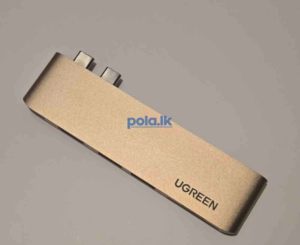 Ugreen 6-in-1 dual USB-C hub for macbook gold - photo 1